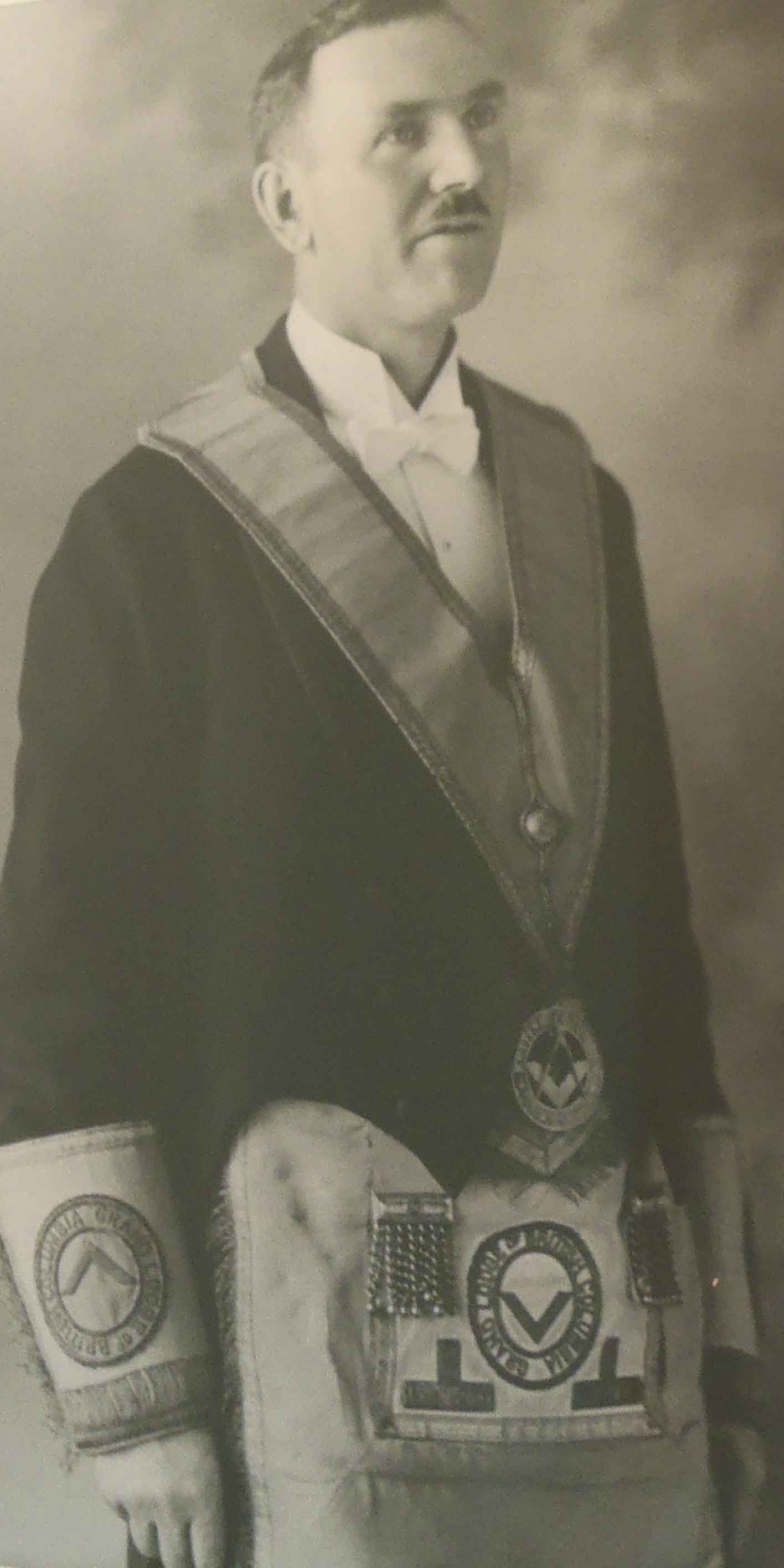 Hugh George Savage as Worshipful master of temple Lodge